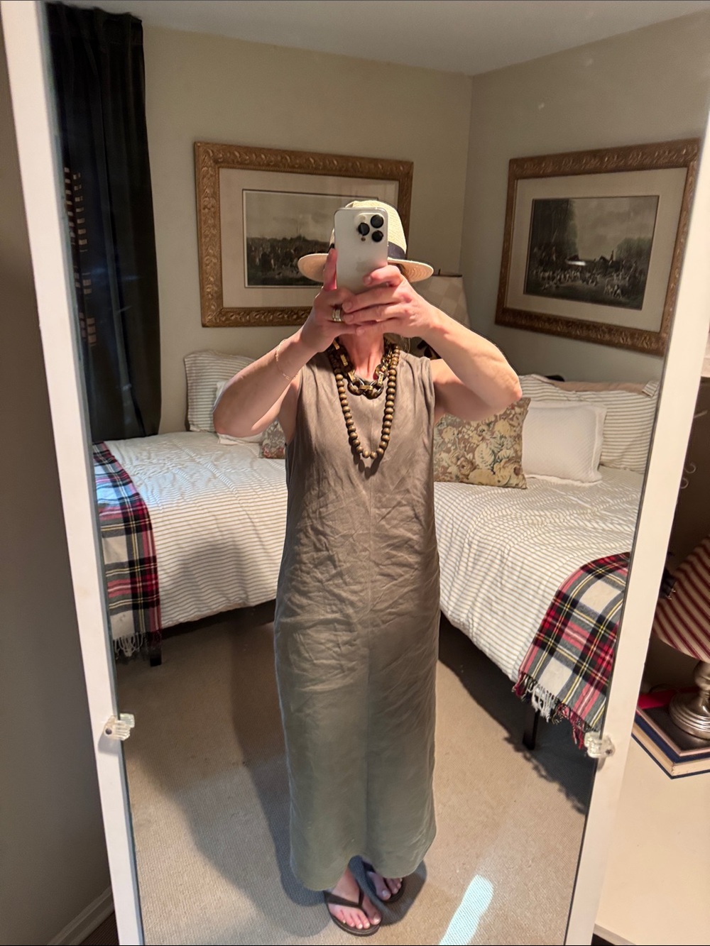 Everlane Sleeveless Maxi Dress in olive BBB green